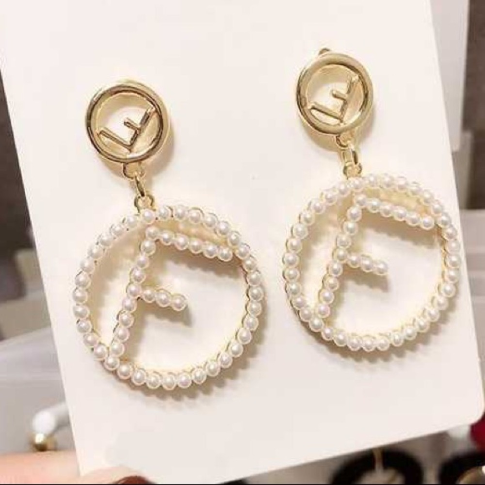 Fabulous Pearl Earrings with F’s